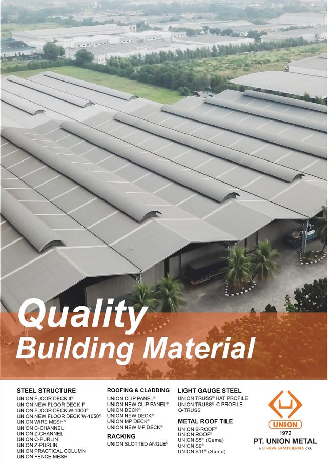 Halaman pertama Leaflet Katalog Produk Union Metal (PDF)